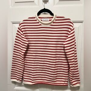 Molly Moorkamp Red and White Striped Sweater Size S